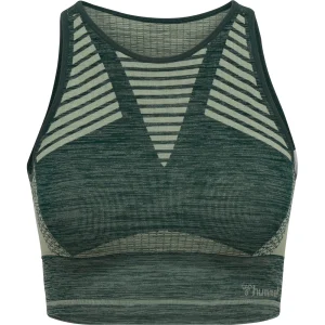 Promo ✔️ Fitness Femme Hummel Brassière De Sport Femme Hummel Hmlluna Seamless VERT 🥰 Satisfait ou Remboursé 18