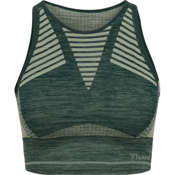 Promo ✔️ Fitness Femme Hummel Brassière De Sport Femme Hummel Hmlluna Seamless VERT 🥰 Satisfait ou Remboursé 7