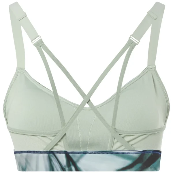 grossiste en ligne Promo 🎉 Fitness Femme Reebok Brassière Femme Reebok Lux Strappy Sports Liquid Abyss Print VERT 🎉 5