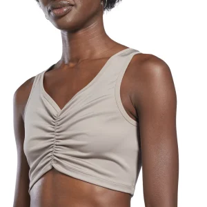 Le moins cher ❤️ Fitness Femme Reebok Débardeur Femme Reebok Studio Ruched GRIS 🧨 à prix imbattables 18