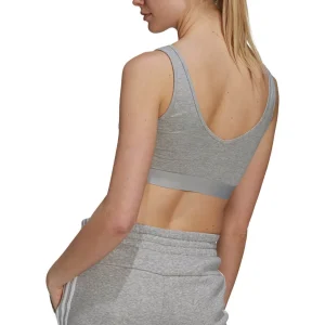 Vente flash 💯 Fitness Femme Adidas Brassière Avec Coussinets Amovibles Femme Adidas Essentials 3-stripes GRIS 🔥 Achat 18