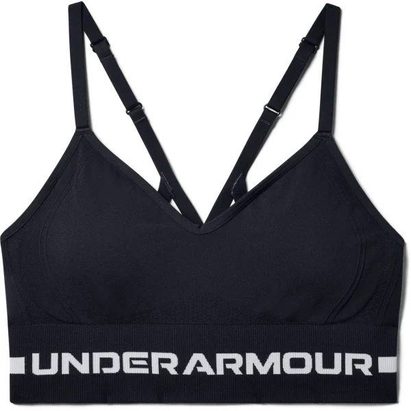 vente en ligne Sortie 🔥 Fitness Femme Under Armour Brassière Femme Under Armour De Sport Seamless Low Long NOIR 🛒 3