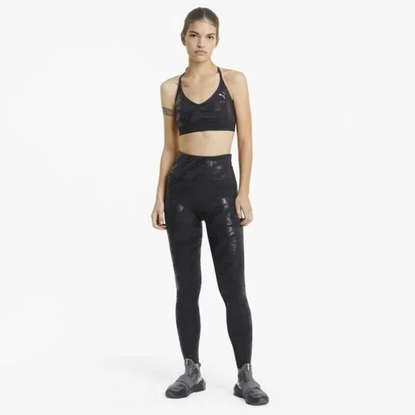 boutiqued en ligne Sortie 👏 Fitness Femme Puma Puma – Brassiere Sport Untamed – Effet Peau De Serpent – Bretelles Croisées – Noir – Femme NOIR 🤩 5