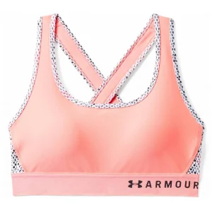 pas cher Grosses soldes ⭐ Fitness Femme Under Armour Brassière Under Armour Mid Crossback ROSE 😍 7